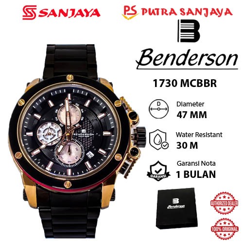 Jam Tangan BENDERSON 1730 MCBBR / 1730 MCBTB Original Garansi Nota 1 bulan Stainless Steel