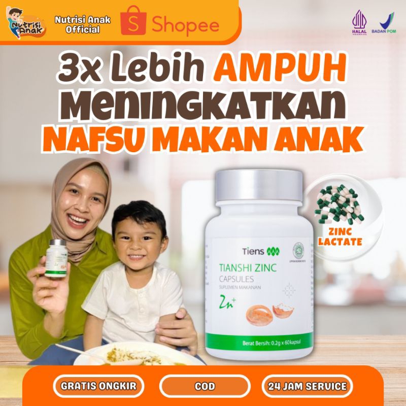 [COD] NUTRISI ANAK ZINC MULTIVITAMIN PENAMBAH NAFSU MAKAN ANAK | ZINC TIENS ANAK 100% ORIGINAL | VIT
