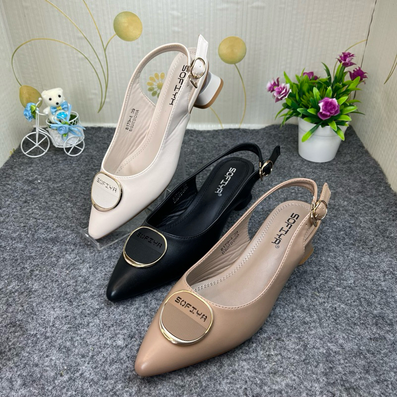 SOFIYA ORI 8179 4 SEPATU WANITA IMPORT / SLING BACK / SEPATU TALI BELAKANG / SEPATU SANTAI HAK TAHU