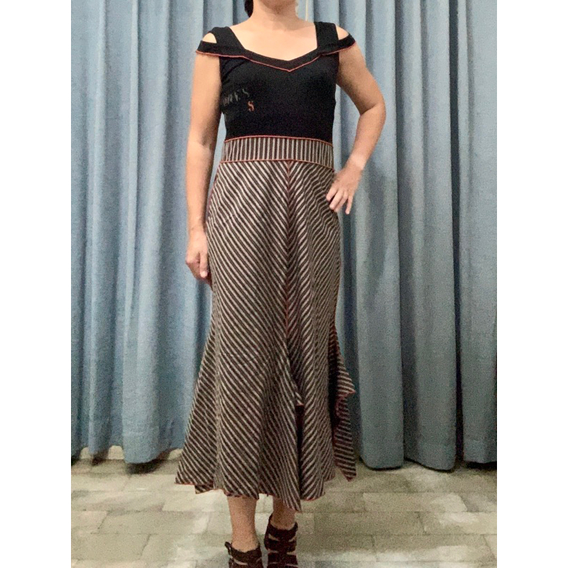 COP COPINE Dress Hitam garis
