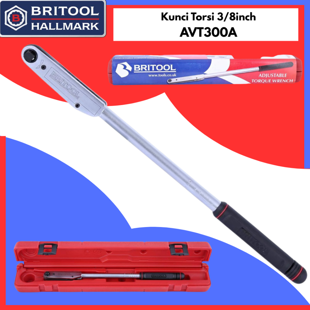 Kunci torsi 3/8inch BRITOOL AVT300 kunci torque wrench AVT 300 Kunci Momen