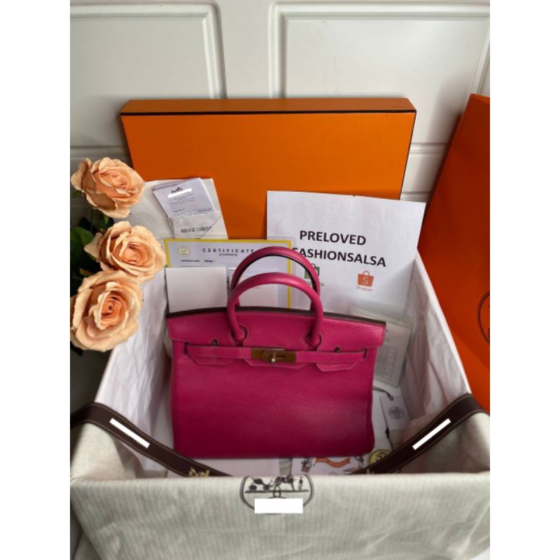 Preloved Birkin 30 Rouge Grenat Togo GHW Stamp #R