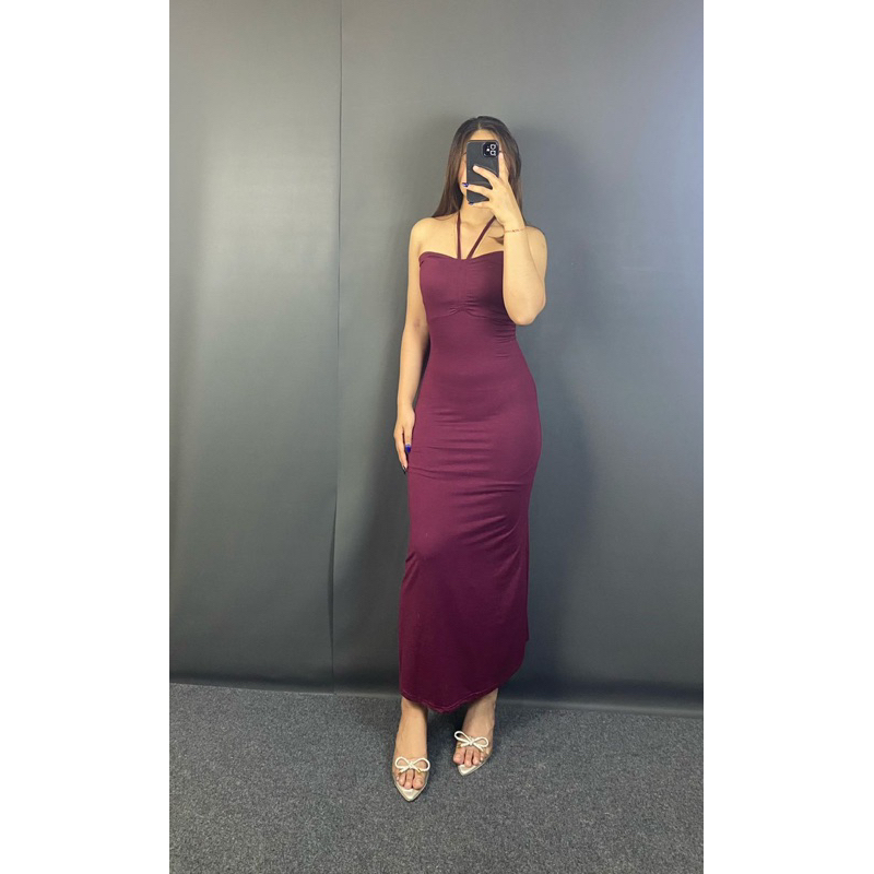 Dress Wanita/ Longdress Wanita Sexy Tali Leher/ Dress Wanita Streetch