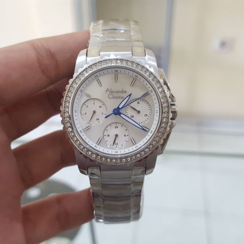 Jam wanita Alexandre Christie AC 6455 BF Silver original