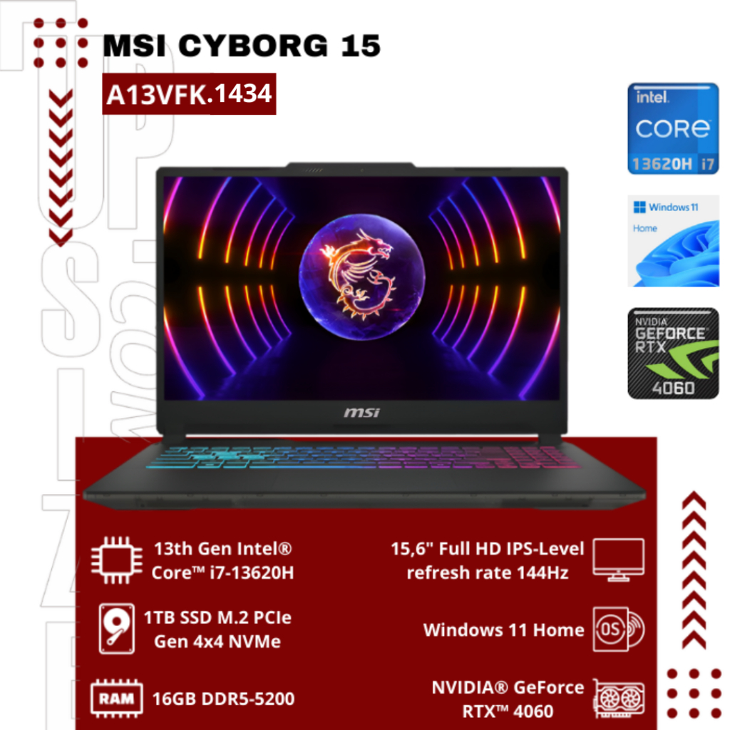 MSI CYBORG 15-A13VFK.1434 Intel® Core™ i7-13620H