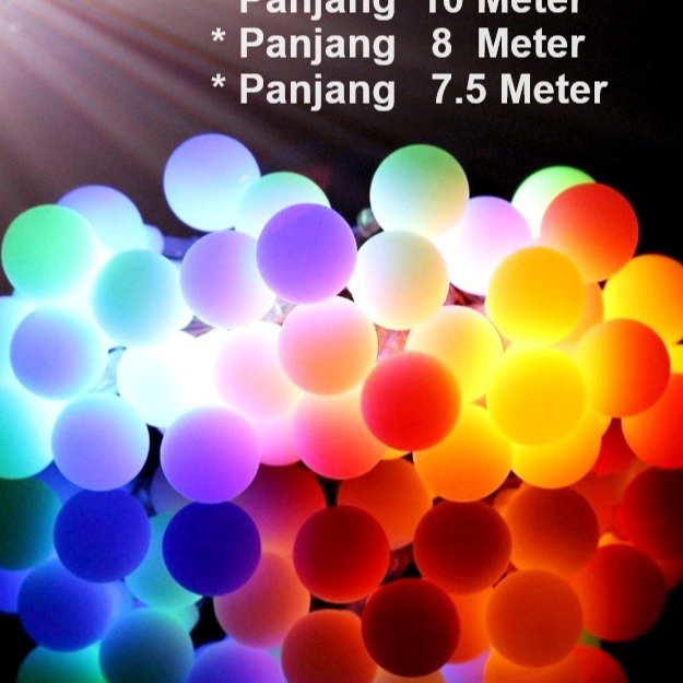 Flash Sale Lampu Tumblr Lampu Hias Natal Anggur 1 METER  Lampu Tumblr Bola Bintang Warna Rainbow  La