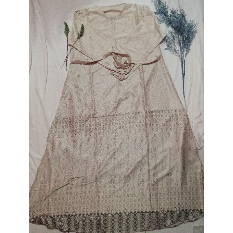 Baju gamis Atas Dior silk premium cream