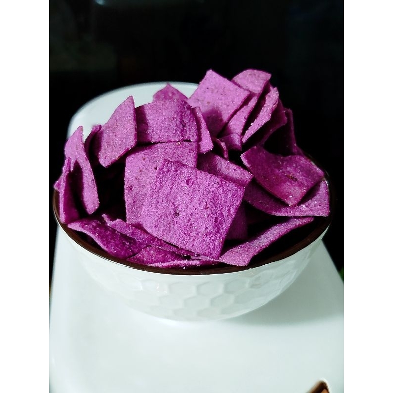 

snack gluten free ubi ungu krispi toples M anak dewasa orangtua