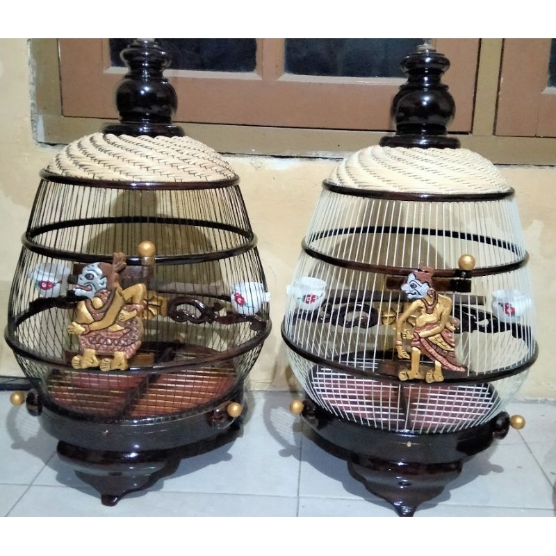 sangkar burung perkutut kayu jati ruji fiber