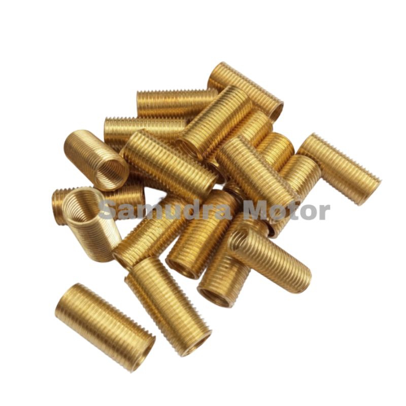 Shock drat Sok drat Kuningan M10 × M12(Dalam drat lubang 14 × luar drat 17)