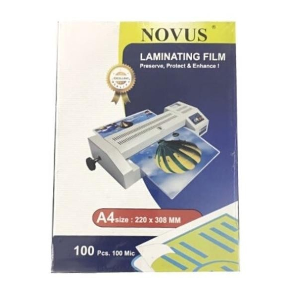 

NOVUS Plastik Laminating Ukuran A4 Tebal 100 Micron / Novus A4 Laminating Film Plastik Laminasi KTP Tebal 100 Micron