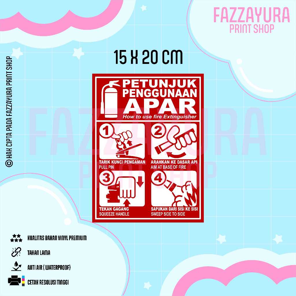 

STICKER PETUNJUK PENGGUNAAN APAR 15 X 20 CM