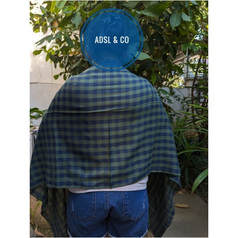 Syal Scarf Pashmina | Motif Kotak Hijau | Syal Pashmina Fashion