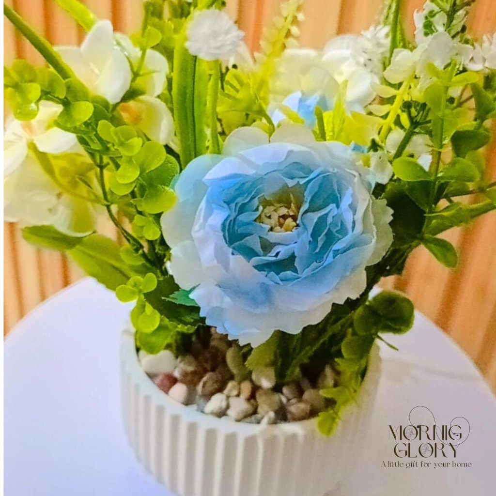 SET RANGKAIAN BUNGA PEONY ARTIFICIAL 1 SET VAS DEKORASI RUMAH KARANGAN BUNGAHIASAN RUMAH/ RUANG TAMU