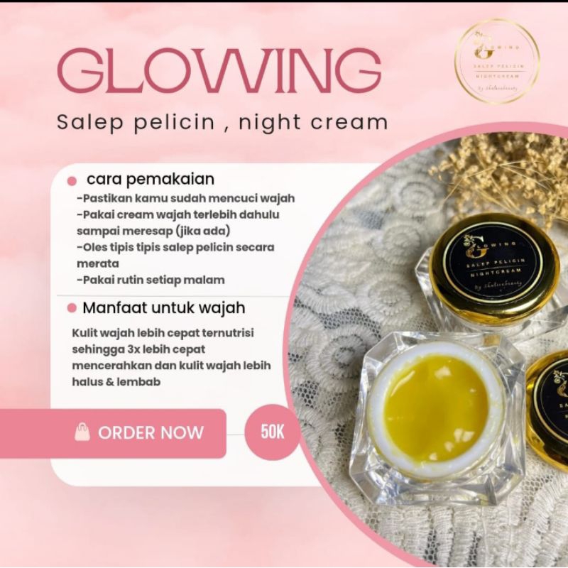 SALEP PELICIN SHALISABEAUTY GLOWING/SALEP PELICIN NIGHT CREAM GLOWING