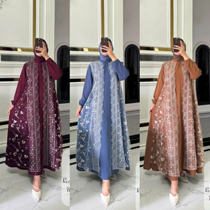 GAMIS ANISA/AISYAH DRESS/GAMIS LIONEL MIX BRUKAT/GAMIS LEBARAN/OUTER /GAMIS SYAR'I/LONGDRESS BRUKAT