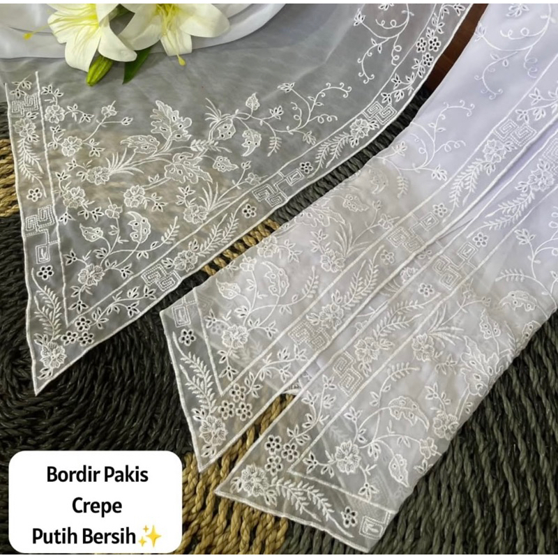 Terbaru` Putih Kain Kebaya Bordir Bahan Kebaya Termurah Terlaris Terbaru Bahan Kebaya Encim