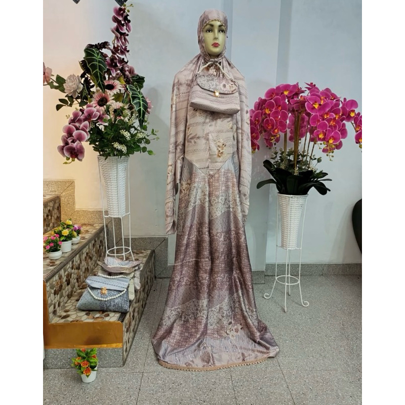 Mukena Terusan Bahan silk premium ukuran jumbo