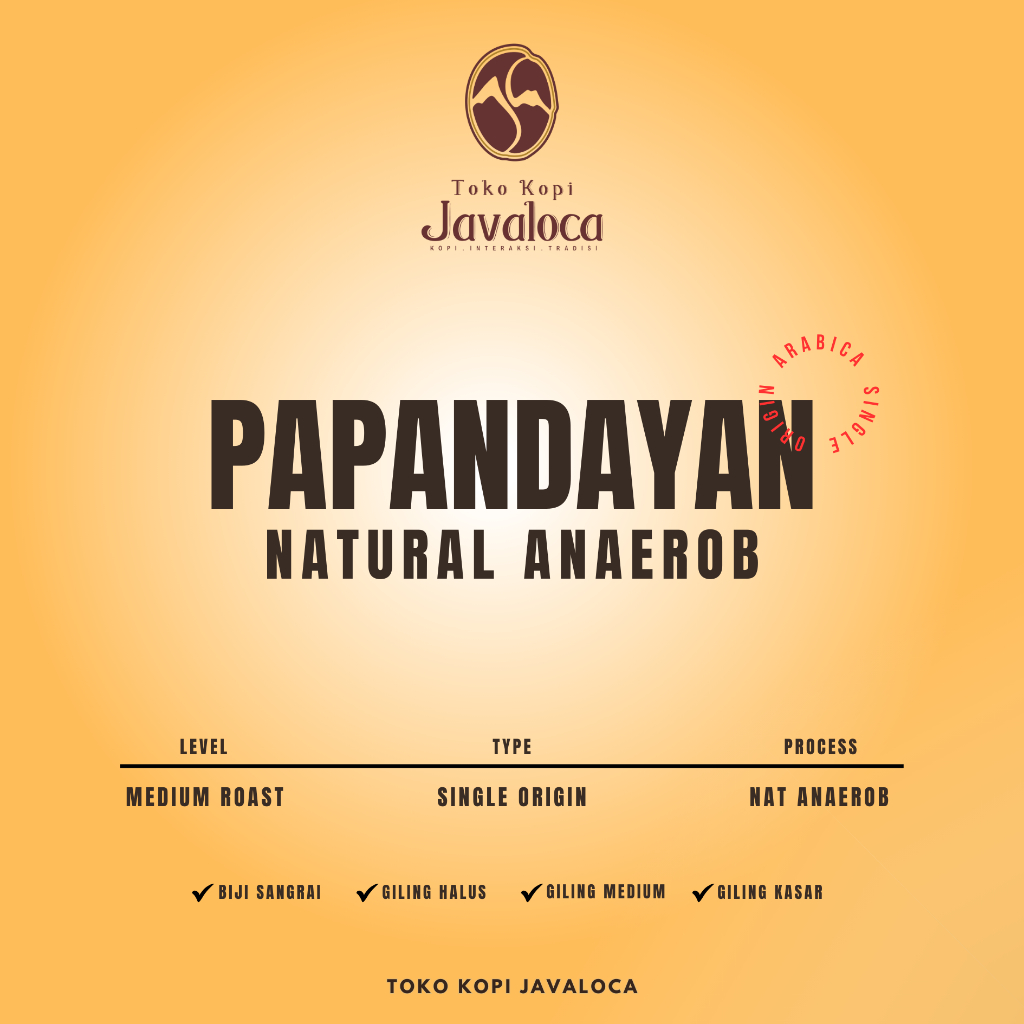 

TokoKopiJavaloca - Arabika Single Origin Papandayan Double Ferment Grade 1 (500gr)