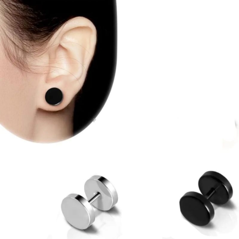 TINDIK TELINGA BARBEL RODA HITAM TITANIUM / ANTING TELINGA / TINDIK TELINGA / PIERCING TELINGA / ANT
