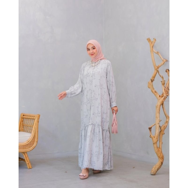Dress gamis odeca , *BLUE GREY* Albeeva Sakura by odeca gamis syar'i