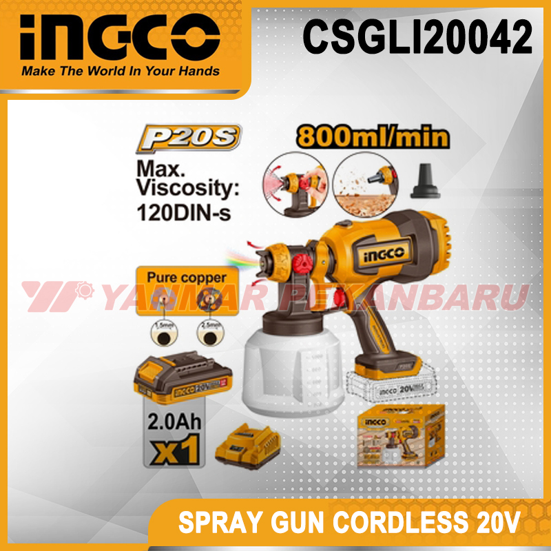 Spray Gun Cordless Baterai 20 Volt INGCO CSGLI20042