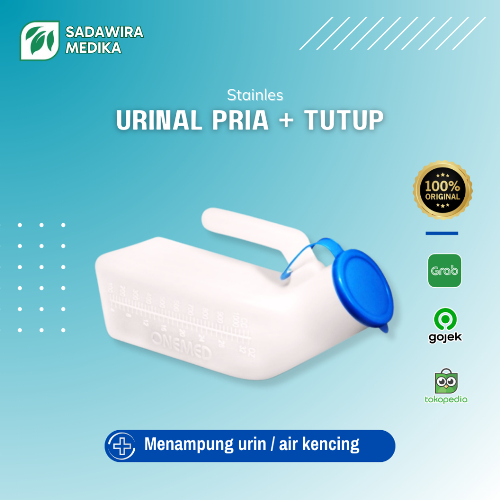 ONEMED Pispot Dewasa Laki laki Plastik Onemed Dengan Tutup Wadah Tempat Kencing Urin Urine Tempat ur
