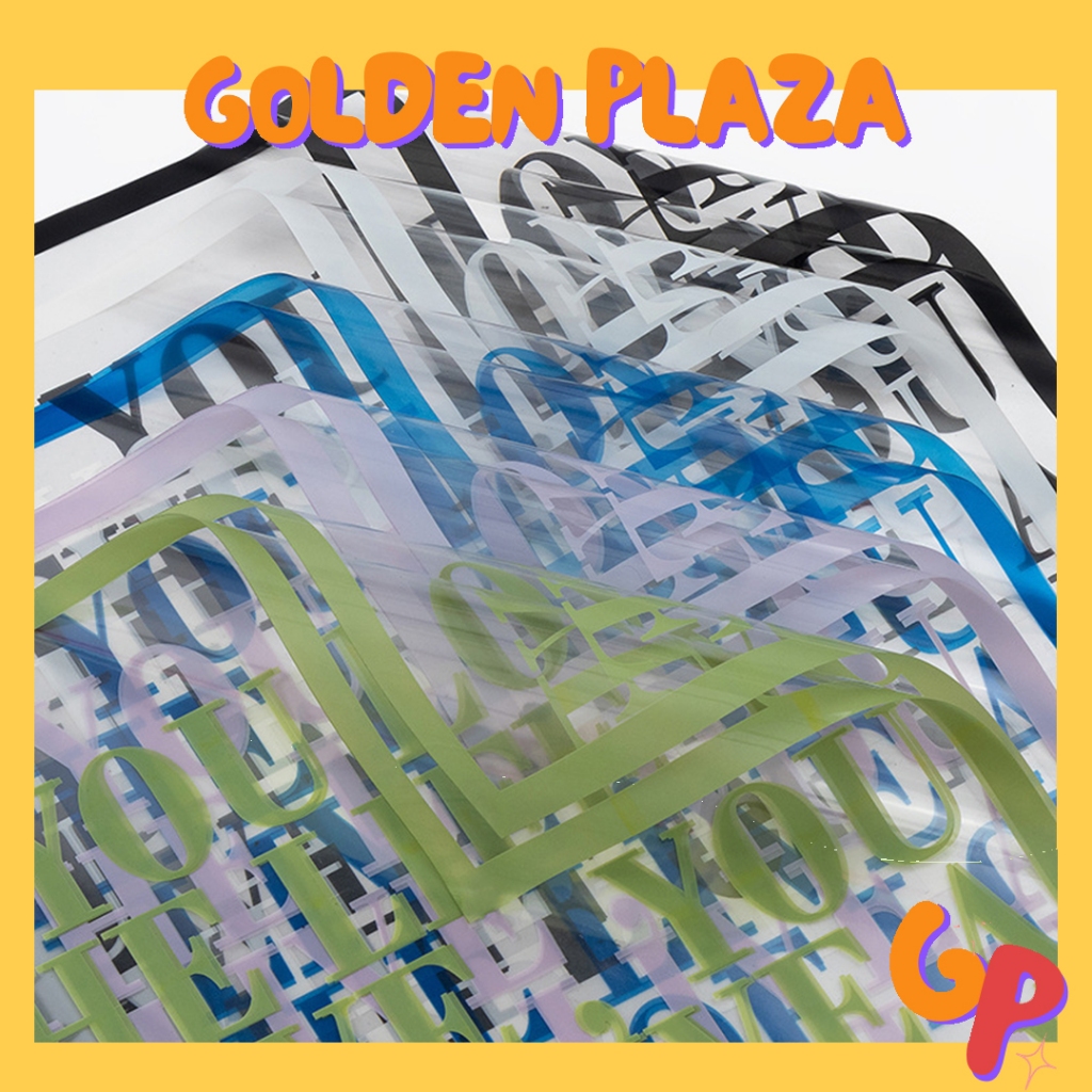 

20 LEMBAR Kertas Buket Bunga Transparan OPP Flower Wrapping Motif Tulisan Transparan Paper Florist Cellophane KB6124