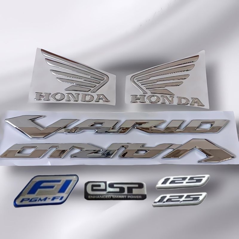 Logo emblem motor honda vario 125 old KZR vario 125&150 Led old warna silver/chroome