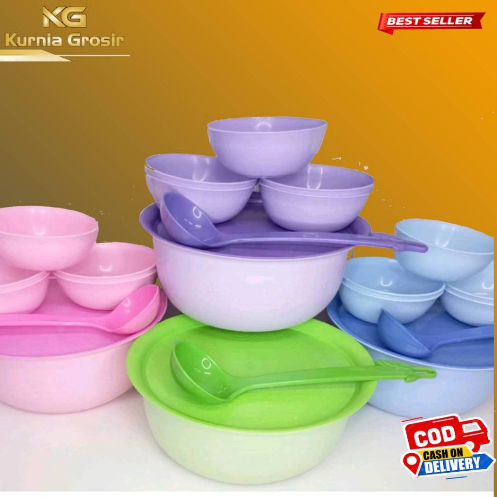 PAKET PRASMANAN 7 IN 1 Set Laura Mangkok Sop Buah / basin baskom set + mangkok bakso es buah sayur s