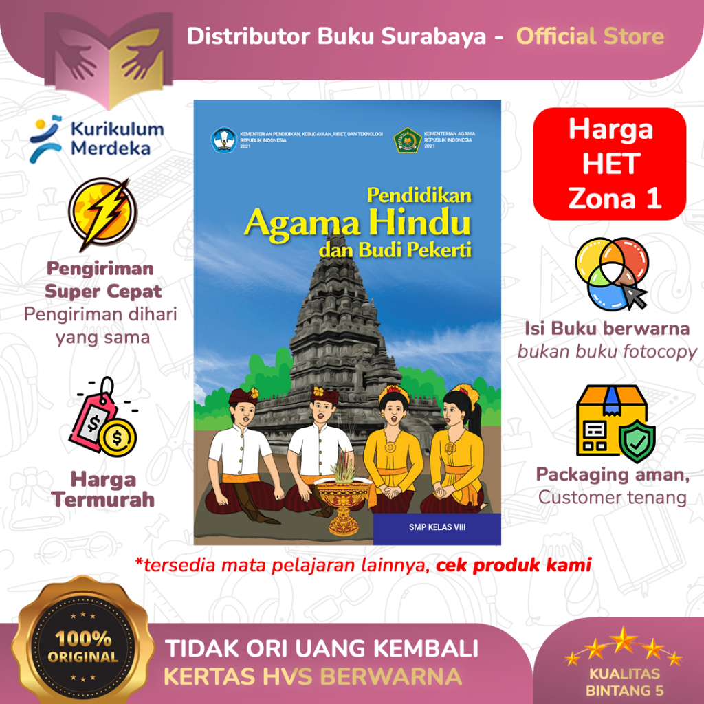 Buku Agama Hindu Kelas 8 SMP - Buku Paket Siswa - Kurikulum Merdeka