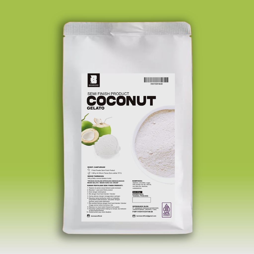 

BENMEER GELATO Semi Finish Product (Custom) Coconut / Kelapa Muda - Batch 2,7kg