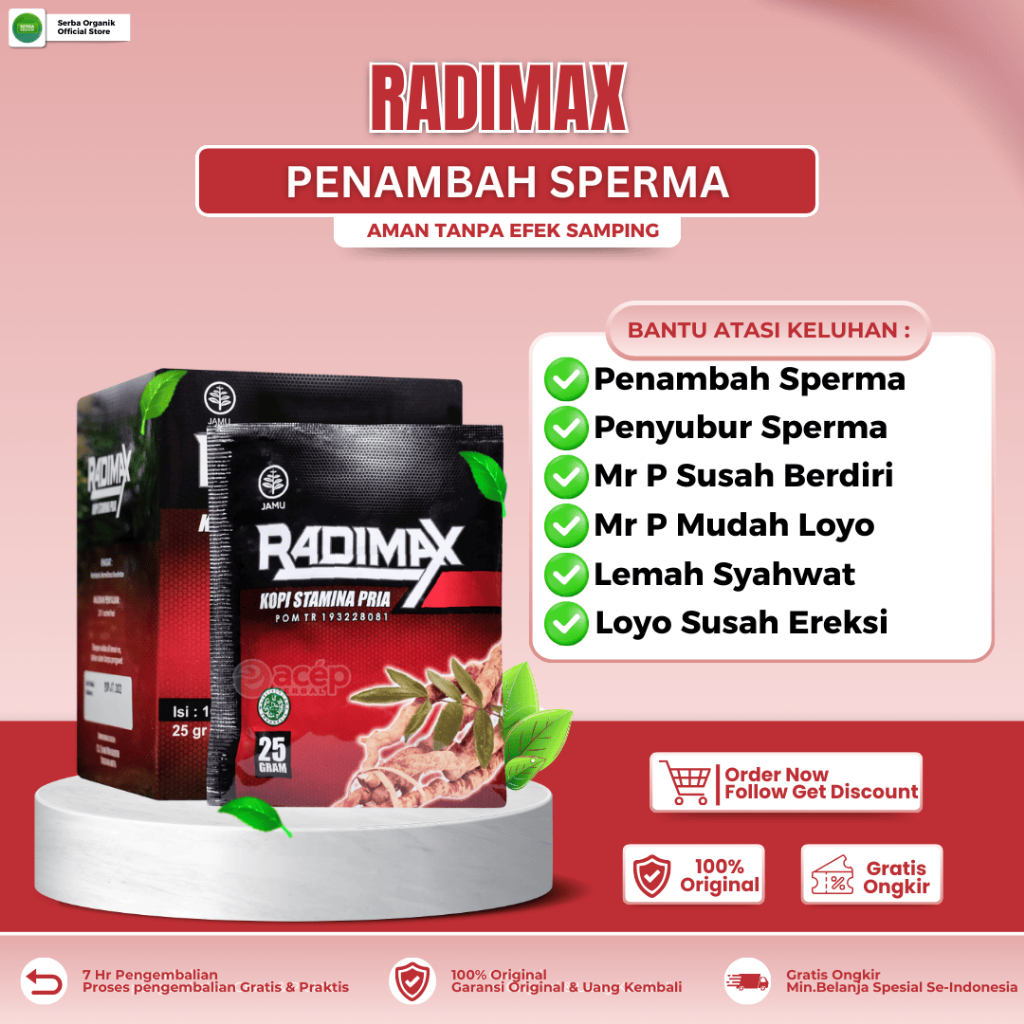 

Radimax Kopi Kuat Tahan Lama Penyubur Sperma Pengental Sperma Mr P Susah Berdiri Loyo Lemah Syahwat