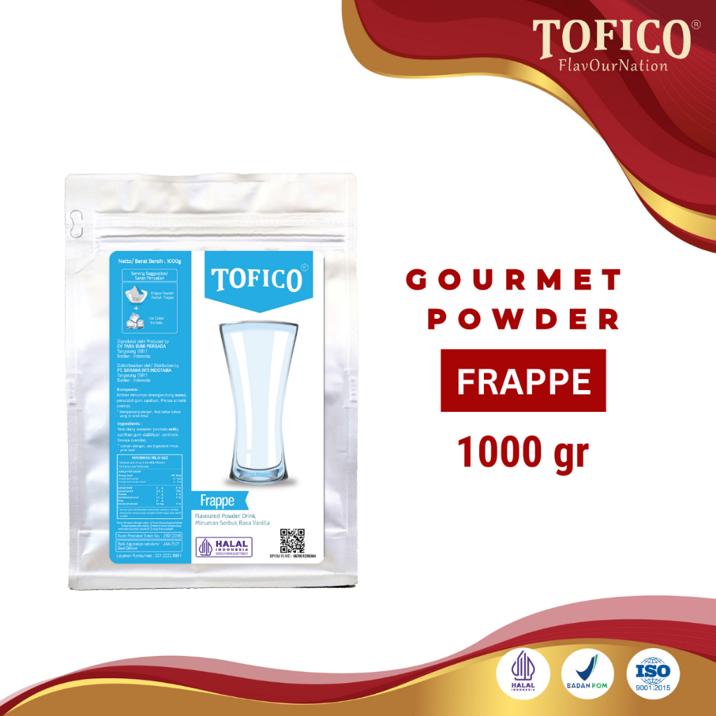 

Powder Frappe Tofico / Bubuk minuman Rasa Frappe Premium 1KG / Tofico Syrup Official
