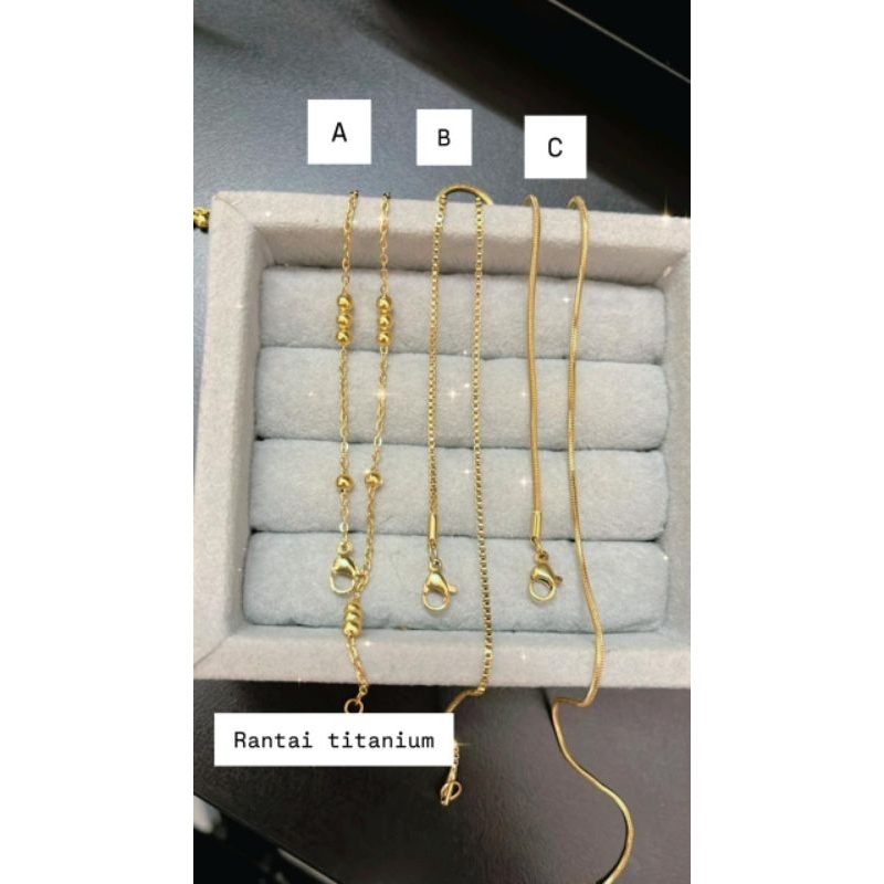Kalung Rantai Titanium panjang 45 cm