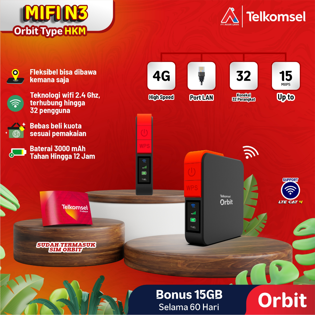 Telkomsel Orbit MiFi N3 / Orbit Mifi N3 / Modem Mifi N3