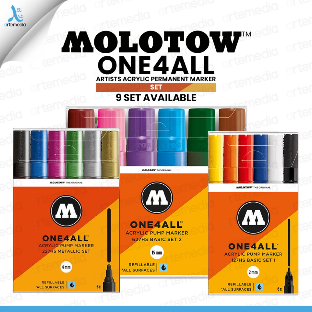 

Molotow One4All Acrylic Paint Marker Warna Set Spidol Permanen