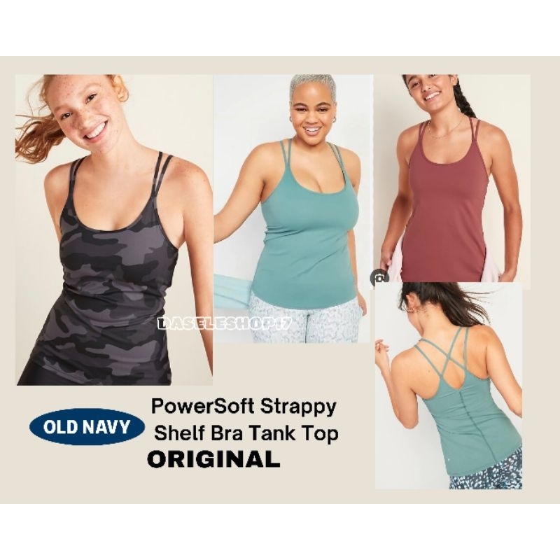 PowerSoft Strappy Shelf-Bra Tank Top OdNavy
