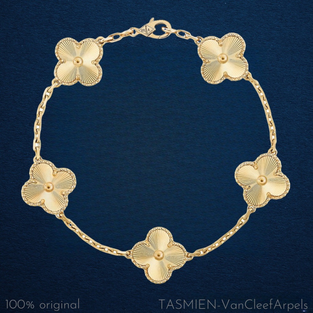 【Emas asli 18K/100%ORI】VCA VanCleefArpels Four-leaf Clover Bracelet Gold/VanCleef Gelang Wanita Emas