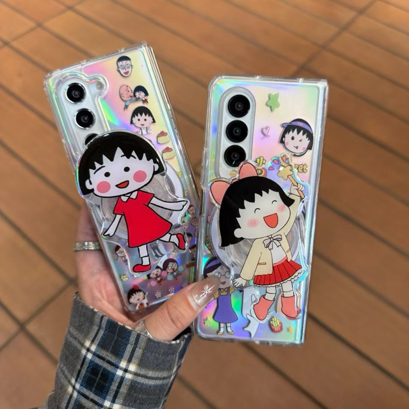 Case Zflip Zfold Magsafe Hologram Chibi Marukochan Maruko Chan Cartoon Anime Manga With Magnetic