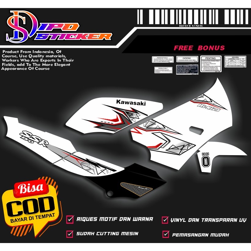 sticker striping ninja KRR ssr custom transparan UV (bisa riquest)