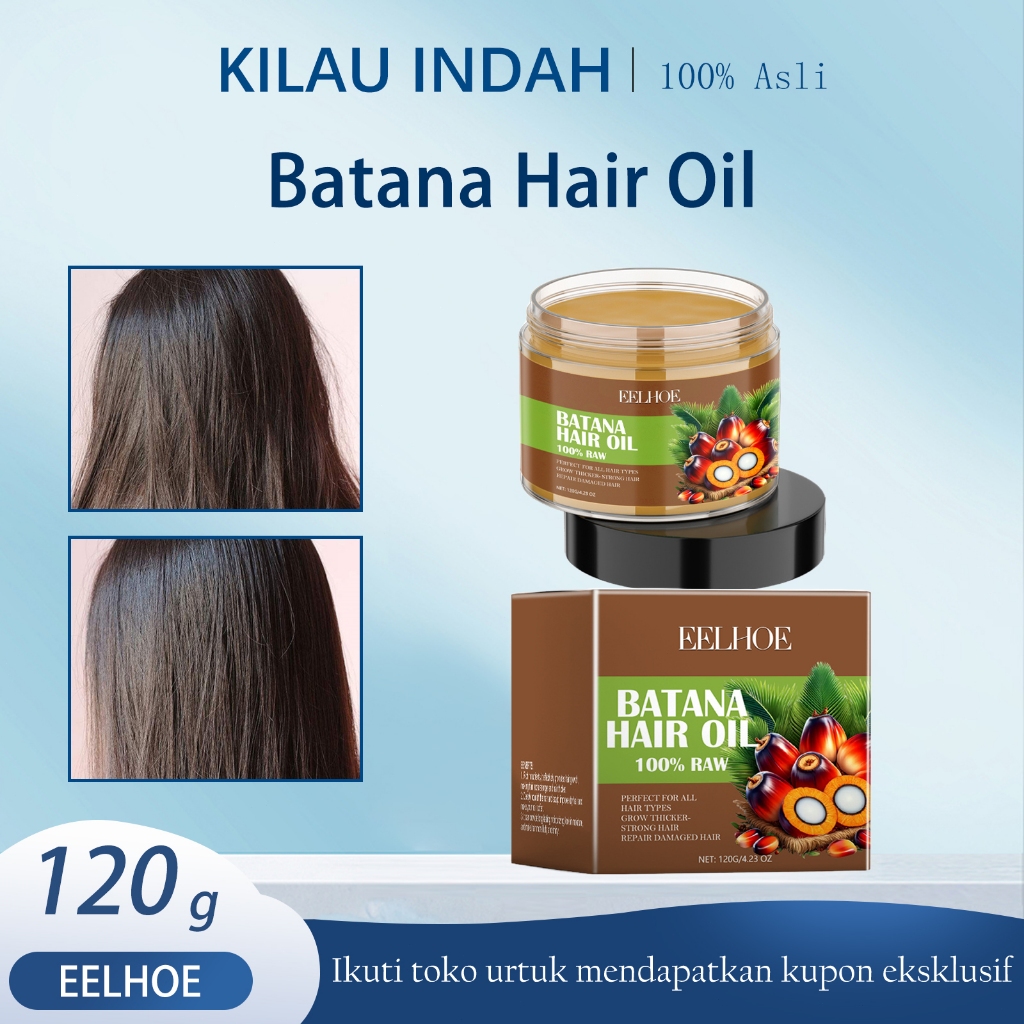 EELHOE Batana Hair Oil 100% 120g Batana Hair Oil /Krim Rambut Batana/Melembapkan Dan Meluruskan