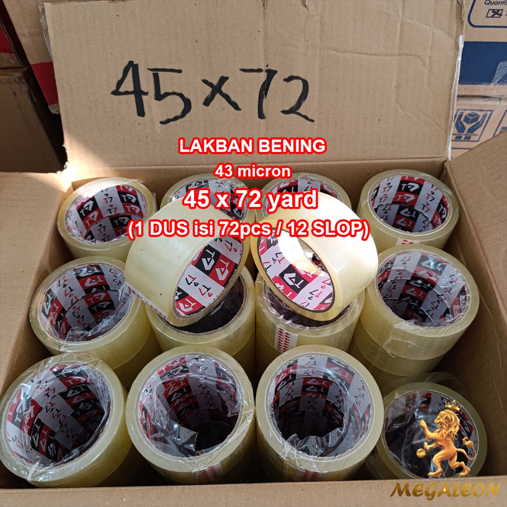 

(DUS) Lakban Bening 45mm x 72 yard 43 MICRON TEBAL LENGKET