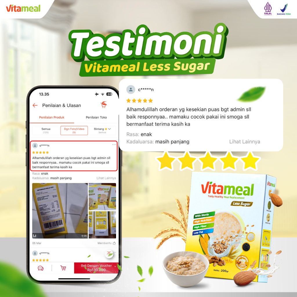 

Cahayadstore Vitameal Less Sugar Solusi Sehat Untuk Kolesterol, Hipertensi & Gula Darah! Rendah