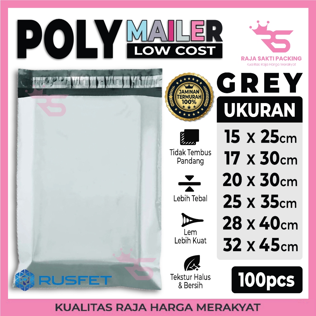 

Amplop Plastik Polymailer Light Gray Low Cost Packaging Online Amplop Poly mailer Light Gray Lowcost Pack Rusfet Termurah Isi 100 Lembar