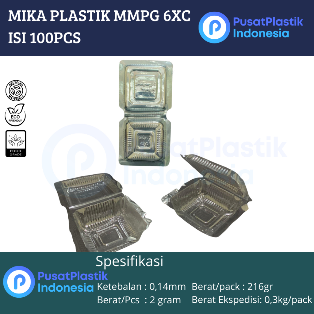 Mika Plastik MMPG 6xc | Mika Kue Makanan Uk 6XC @100pcs