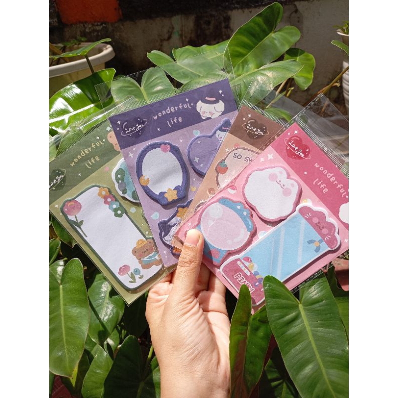 

(bukan grosir) [Aesthetic by fss.id] sticky notes/memo/catatan/kertas tempelan karakter 3D