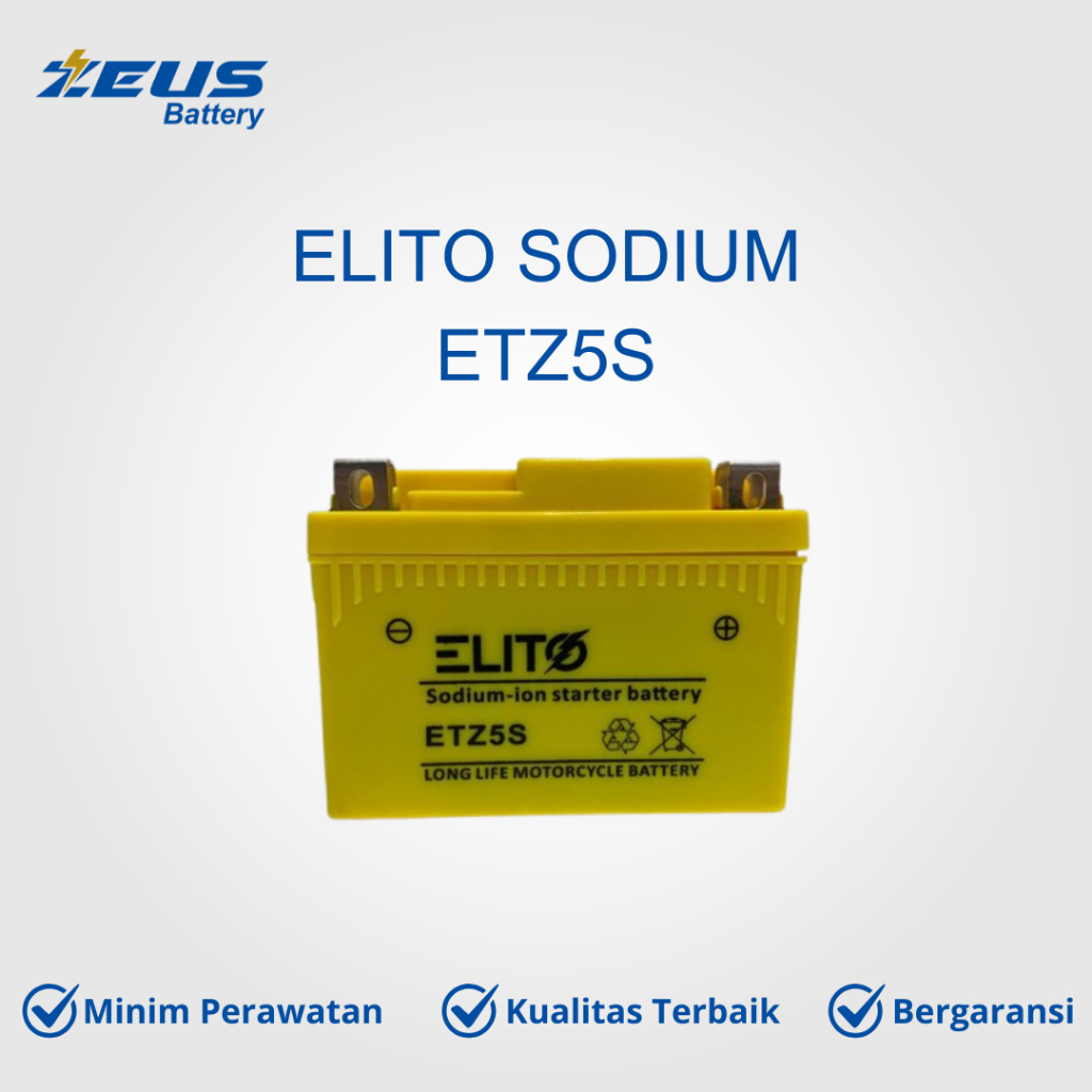 Aki Motor Revo 100, New Revo 110, Revo Absolut, ETZ5S ELITO SODIUM ION Accu Kering MF