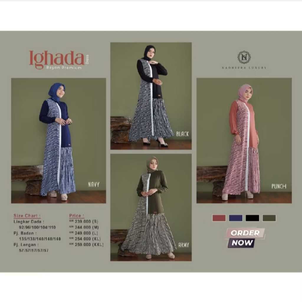 IGHADA DRESS ORIGINAL DRESS BY NADHEERA LUXURY // SIMPLE DRESS // PROMO AMBYAR //
