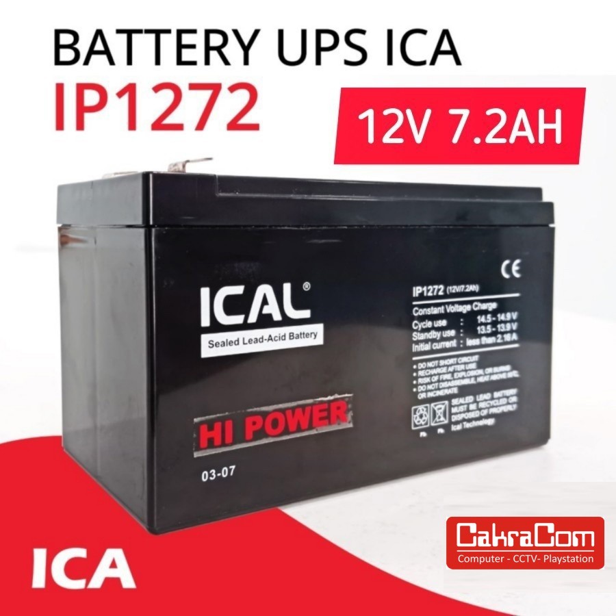Baterai UPS / Aki Kering ICAL UPS ICA APC PROLINK ICAL IP1272 12V7.2AH ICAL 12V 7ah